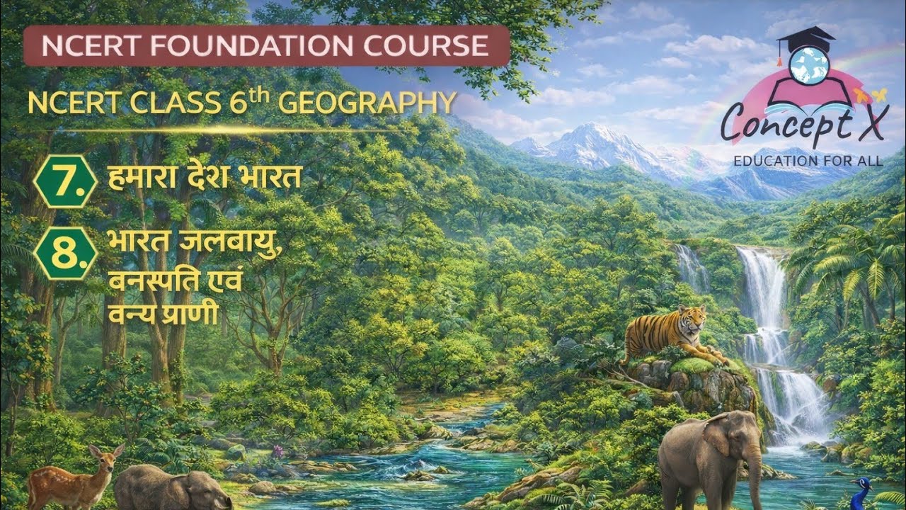 NCERT Class 6 Geography Chapter 7 & 8 | भारत हमारा देश | जलवायु वनस्पति वन्यजीव | Hindi