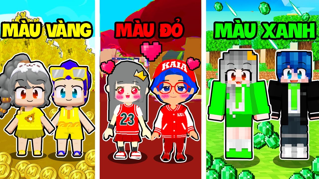 SAMMY THỬ THÁCH 24H SỬ DỤNG 1 MÀU TRONG MINI WORLD MINECRAFT VÀ PLAY TOGETHER