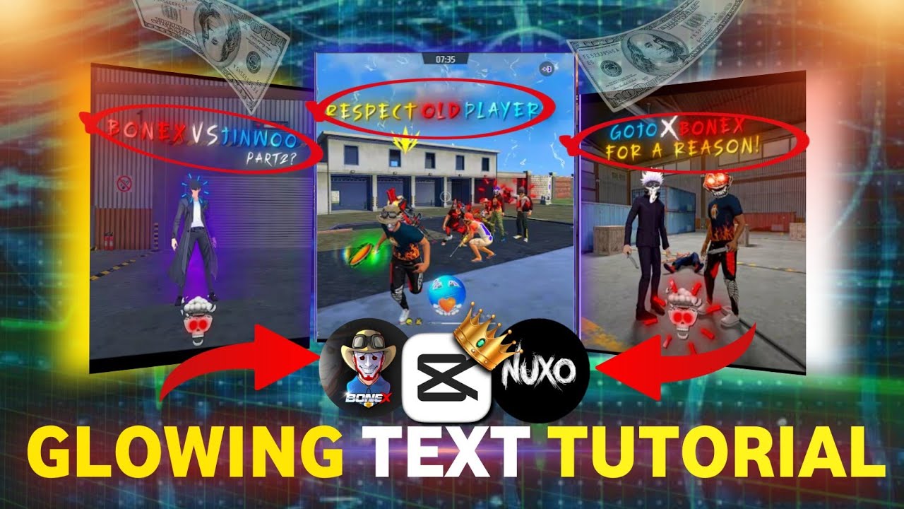 How To Make Glowing Text Like &lrm;⁨‪@bonex4_ff‬  & &lrm;⁨‪@nuxoff || Glowing Text  Tutorial In Capcut