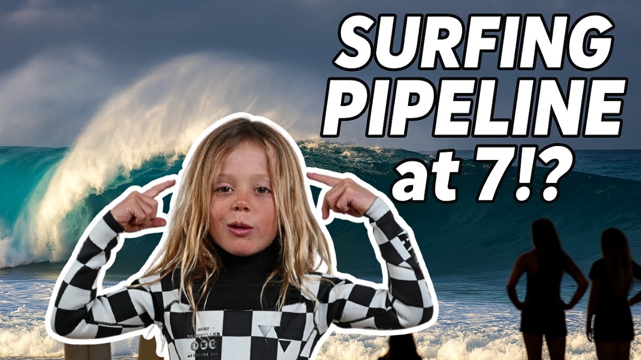 MASSIVE SWELL APPROACHES PIPE | 7 Y.O. GROM PADDLES OUT | V-LAND | PIPELINE