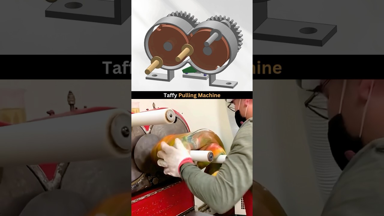 Taffy Pulling Machine - Mechanical Magic ✨ #innovation #caddesign #candy #making #3dprinting #mech