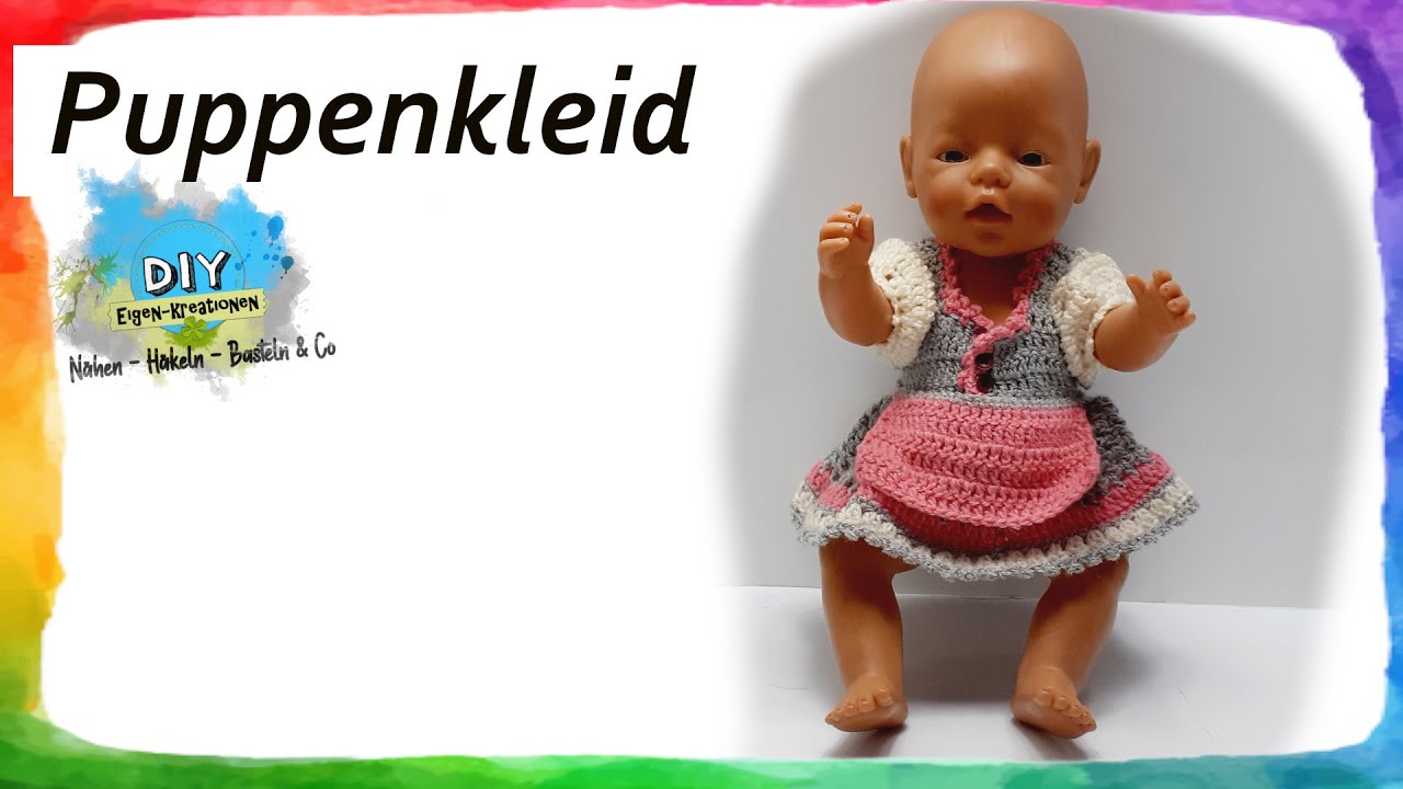 Puppenkleid häkeln 42cm Puppe