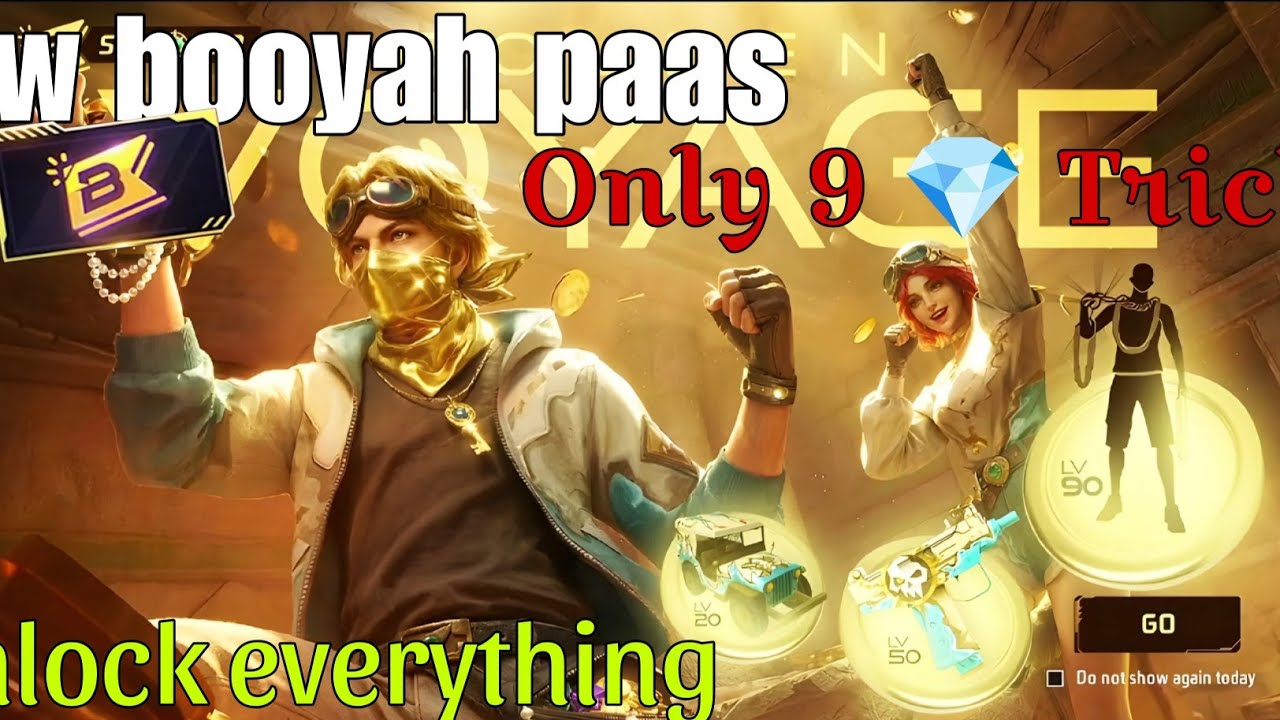 New booyah paas ring spin only 9 💎 Trick 😗!booyah paas ring free fire