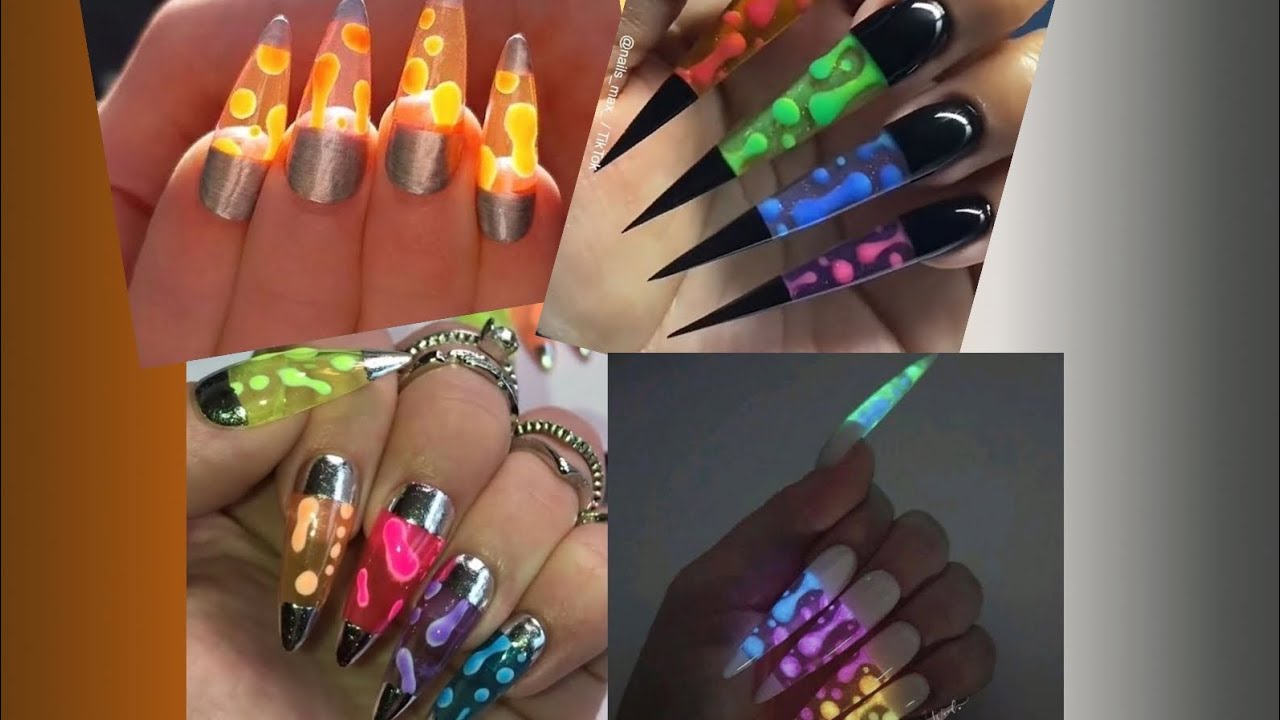 Lava lamp nails | nail  recreation | glow in the dark