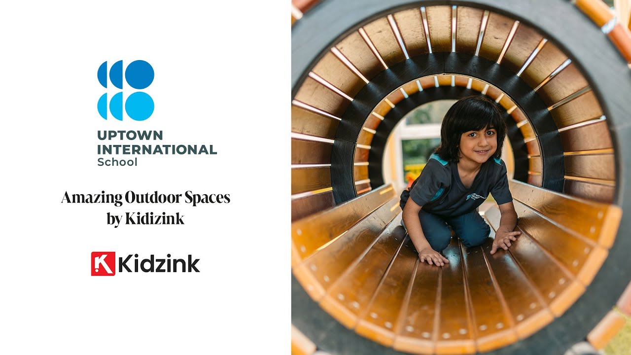 Step into the vibrant outdoor spaces at Uptown International School, designed by Kidzink