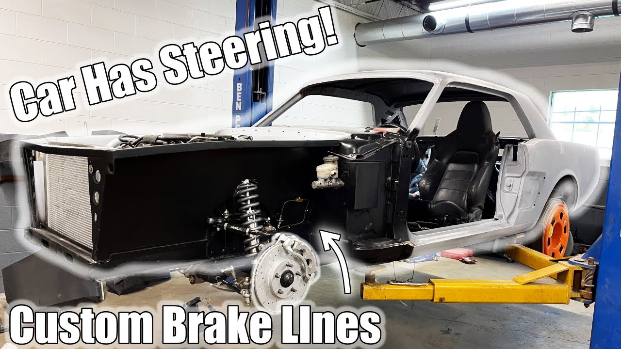My 1965 Mustang Has Steering And Installing The brake Lines And Calipers!