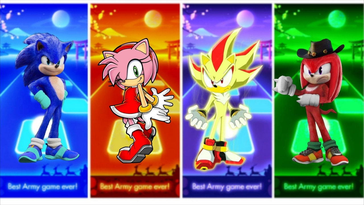 Sonic 🔴 Amu Rose 🔴 Shadow 🔴 Knuckles - Tiles hop