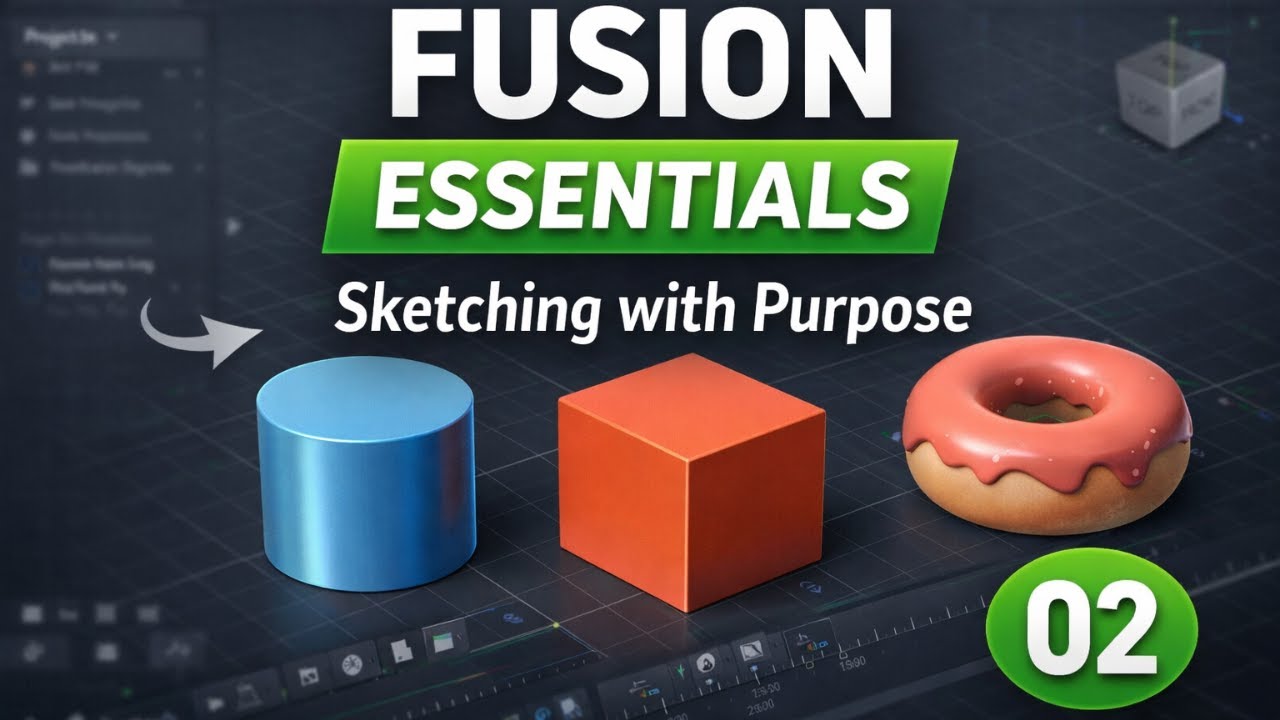 Autodesk Fusion Essentials 02: Эскизирование и создание простых фигур