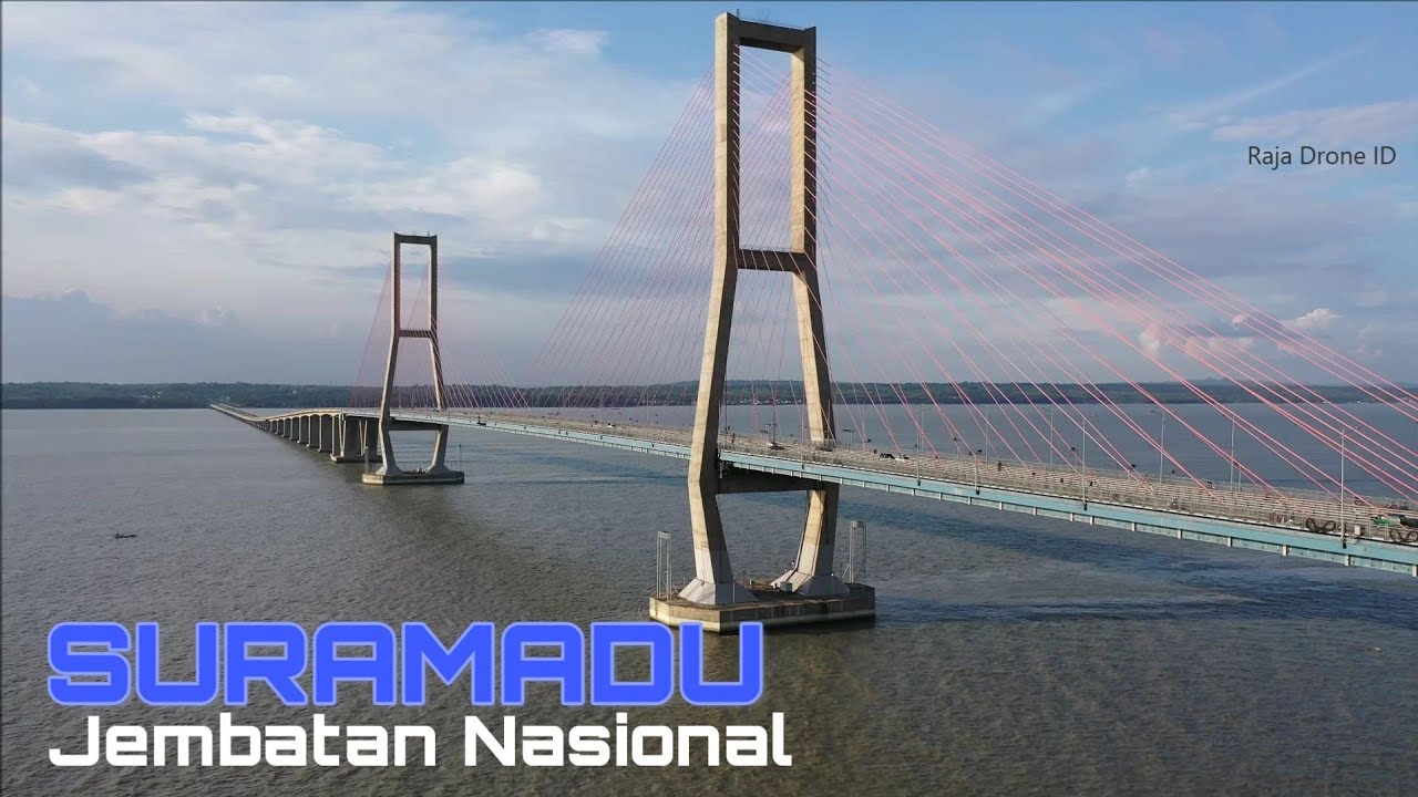 Video Udara Jembatan SURAMADU 2019, Jembatan Nasional Penghubung Kota  Surabaya dan Madura