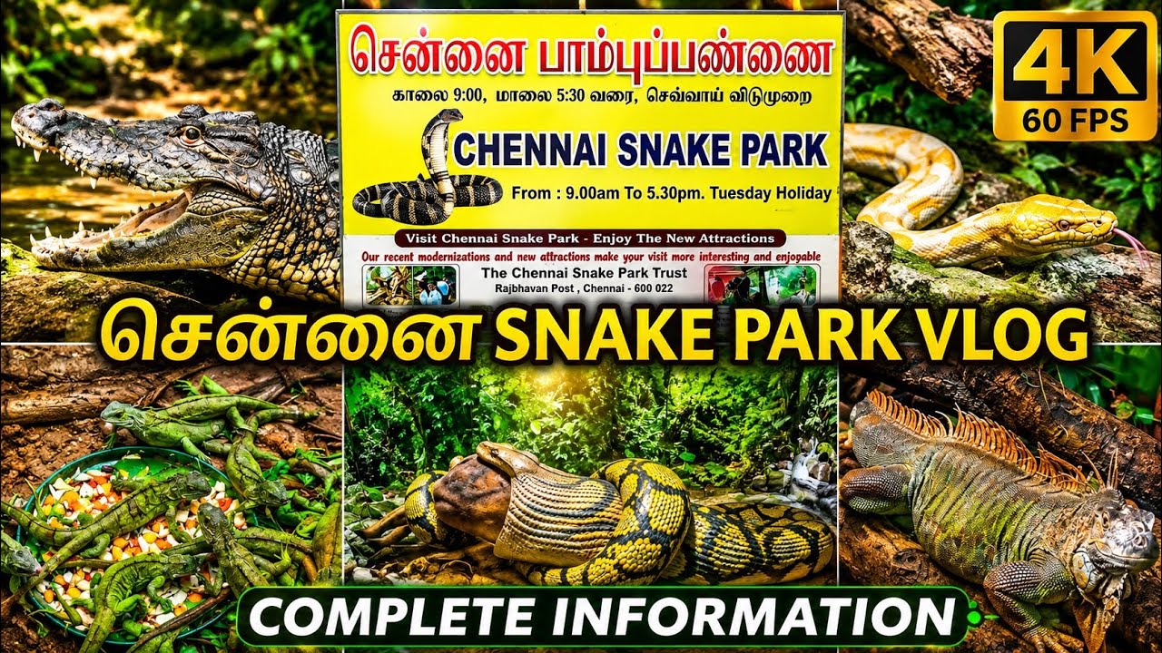 Guindy Snake Park Vlog 🐍 | Chennai-la Dangerous & Rare Snakes 😱 | Chennai Snake Park Vlog