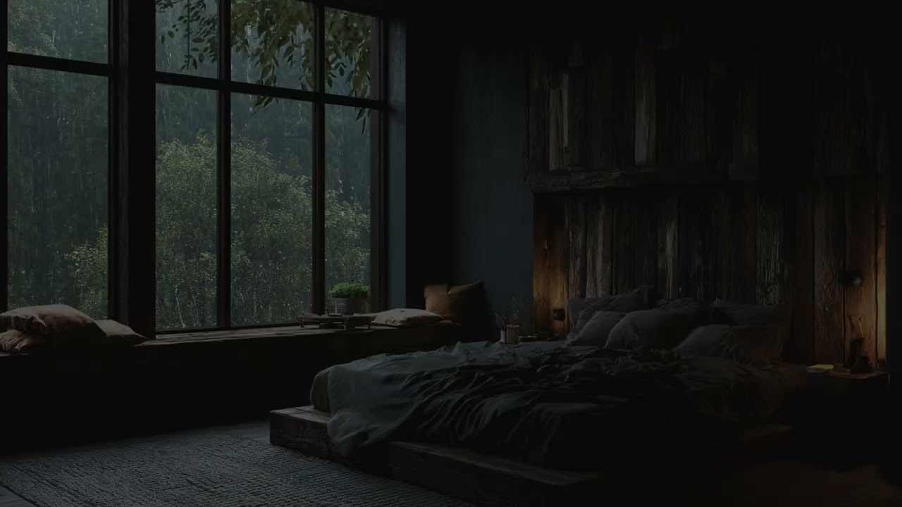 Rain falls as though time loosens 🌧️ each drop widening the space to simply rest