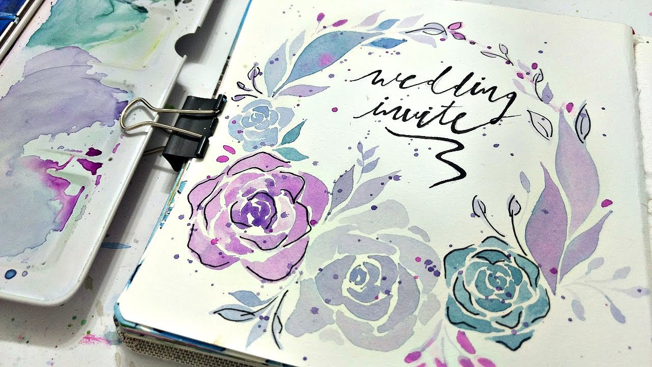 Easy wedding card tutorial Part 2| Watercolor foliage guide for spring | How to paint spring foliage