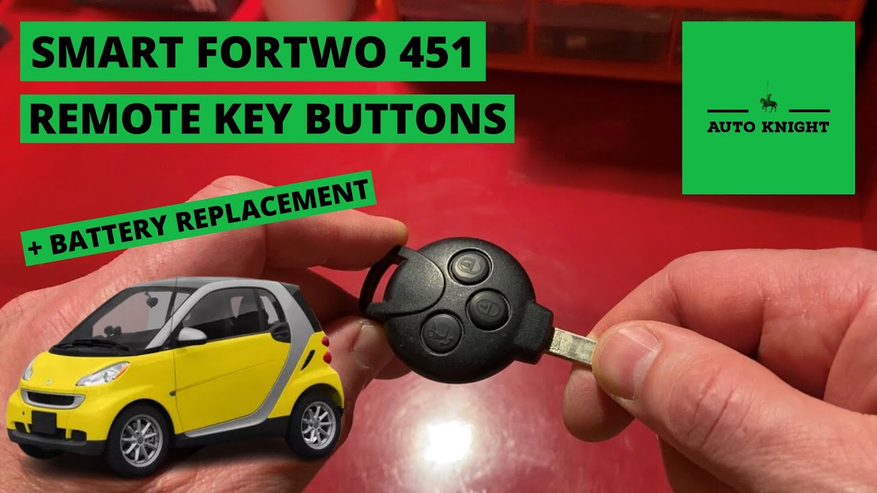 Замена кнопок брелока + батарейки - Smart Fortwo 451