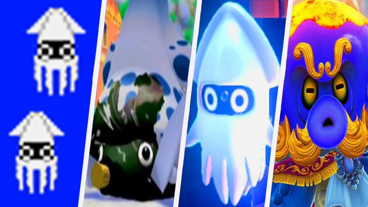 Evolution of Blooper in Super Mario Games (1985 - 2017)