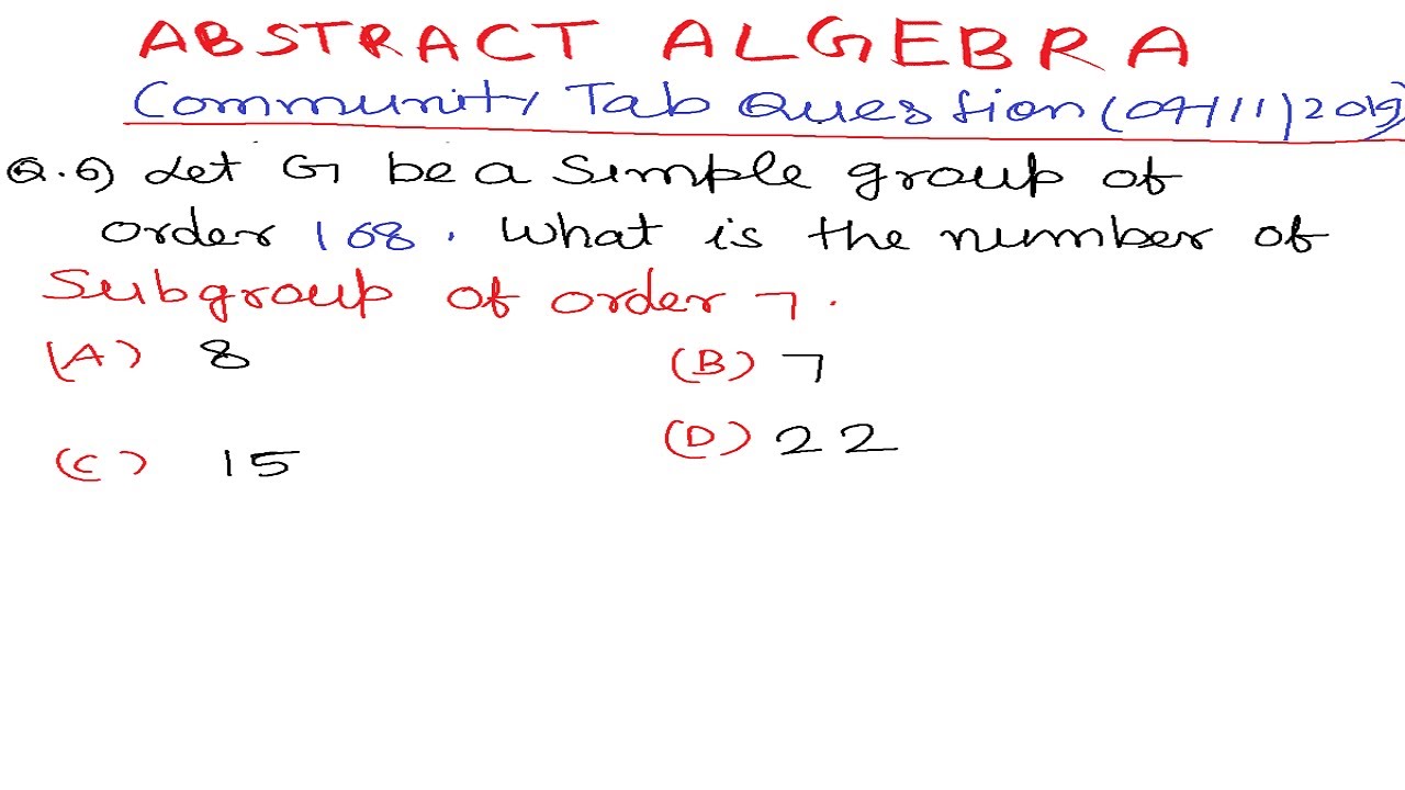 ABSTARCT ALGEBRA | use Sylow Third Theorem and solve problem