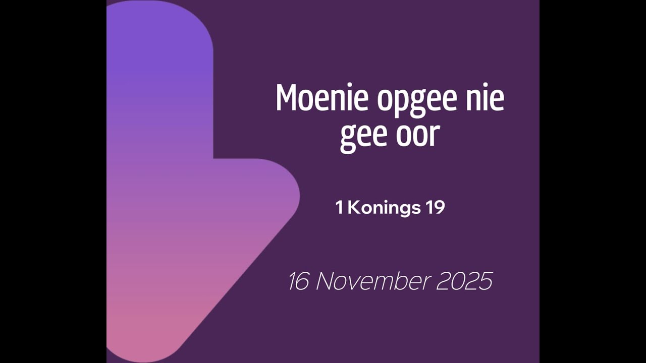 Moenie opgee nie, gee oor