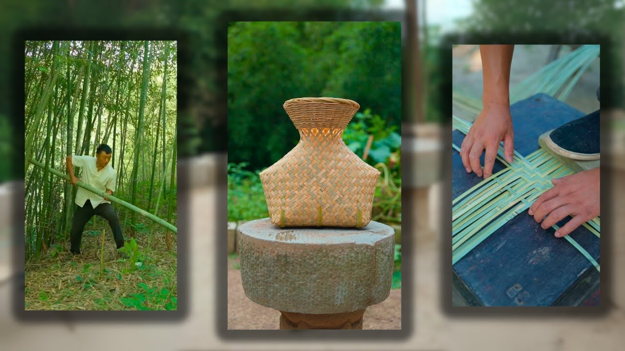Vintage Bamboo Basket Weaving: The Most Satisfying Craft Video Ever!