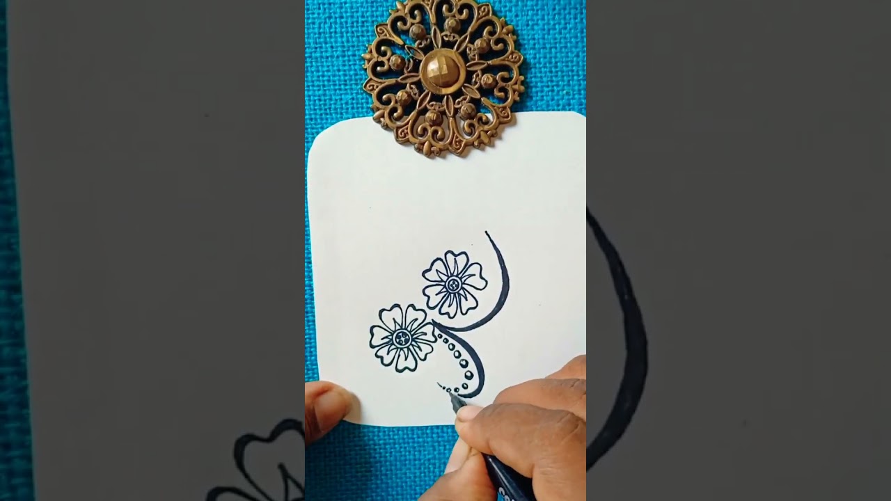 how to draw zentangle for beginners #simple n easy floral design #art#drawing#trending#line art