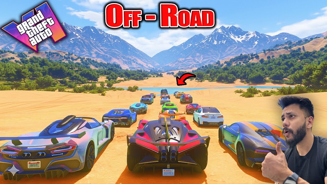 GTA 5 SUPER CARS🚀 EXTREME MUD AND WATER OFF-ROAD  |ABHISHEKKZ GAMING