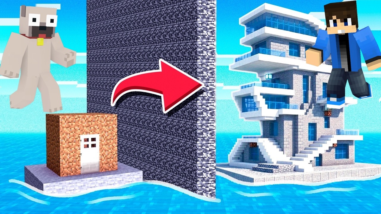 10 MÁSODPERC vs 1 ÓRA VIZI HÁZ ÉPITŐ KIHIVÁS A MINECRAFTBAN!