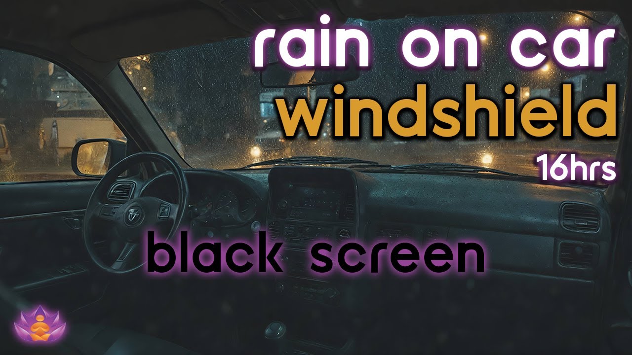 [Black Screen] Rain on Car Windshield No Thunder | Rain Ambience | Rain Sounds for Sleeping