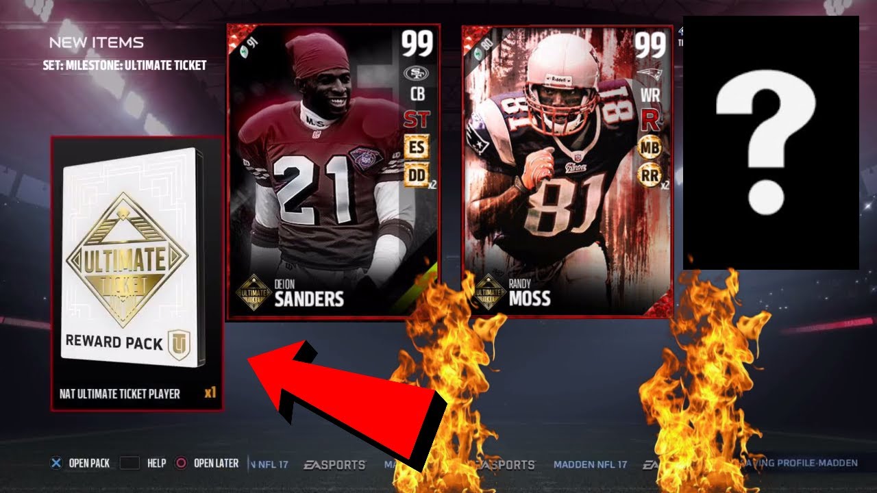 OMG INSANE ULTIMATE TICKET PULL! FREE 99 OVERALL EXPOSE GOD! MADDEN 17 ULTIMATE TEAM PACK OPENING