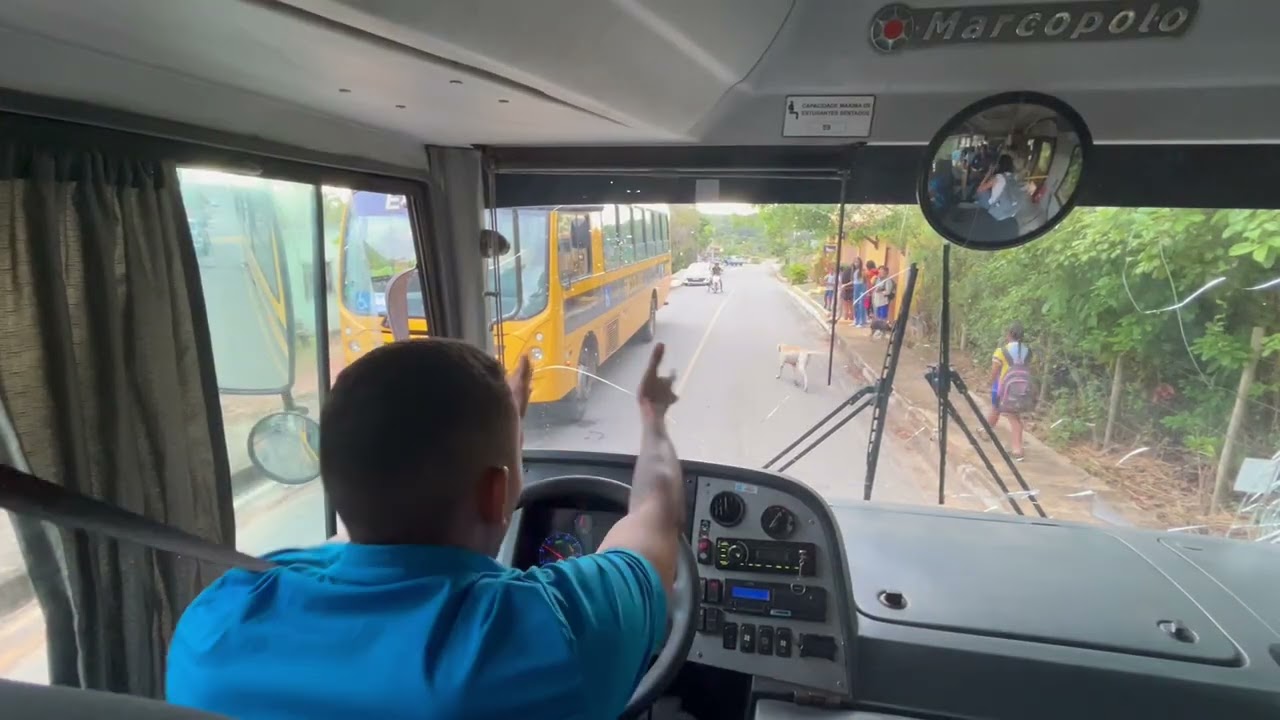 Fazendo o 1 horário do colega no ônibus escolar. rota da manhã 😎