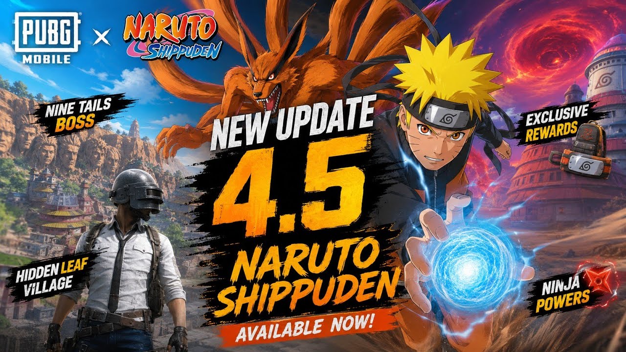 PUBG Mobile 4.5 Naruto Shippuden Update is INSANE! New Hidden Leaf Village, Nine Tails Boss & More!