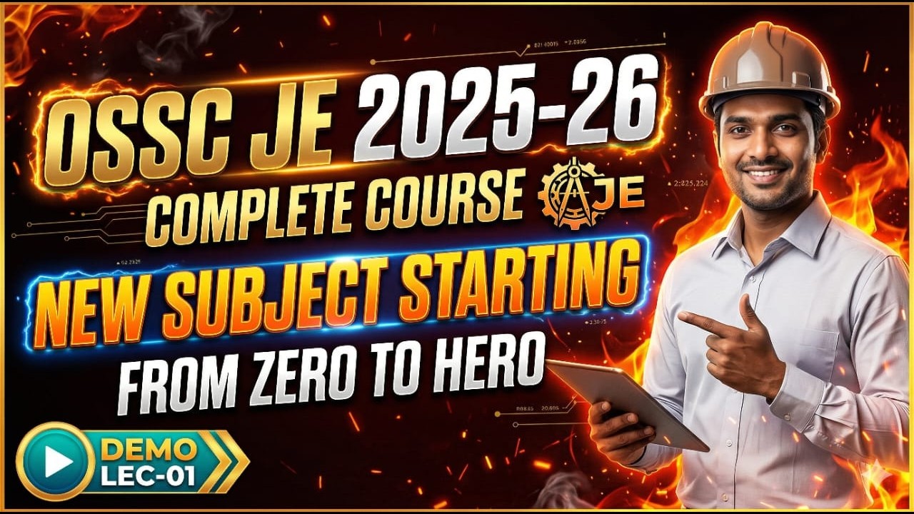 OSSC JE 2024 CIVIL RESULT OUT  || NEW SUBJECT STARTING LEC-01 || BE READY