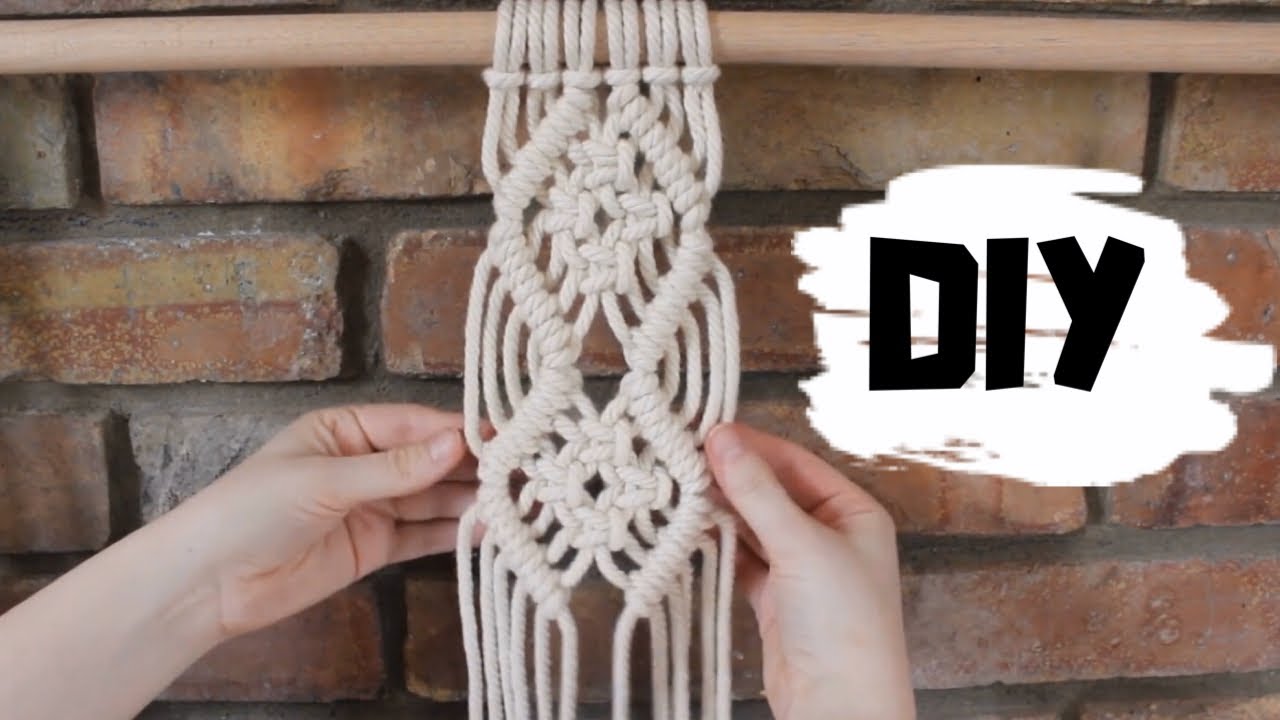 DIY Macrame Geometric Pattern for Wall Hangings | Open Diamonds