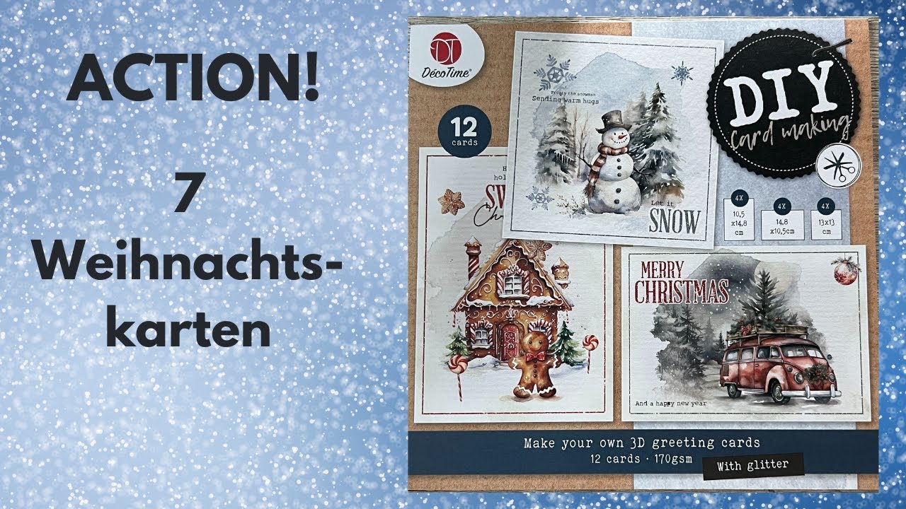 ACTION! 7 Weihnachtskarten ein neuer DIY Cardmaking Block  - Déco Time