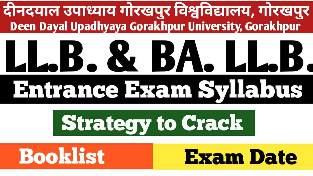 #DDU, GORAKHPUR UNIVERSITY LL.B. & BA. LL.B entrance exam syllabus 2021