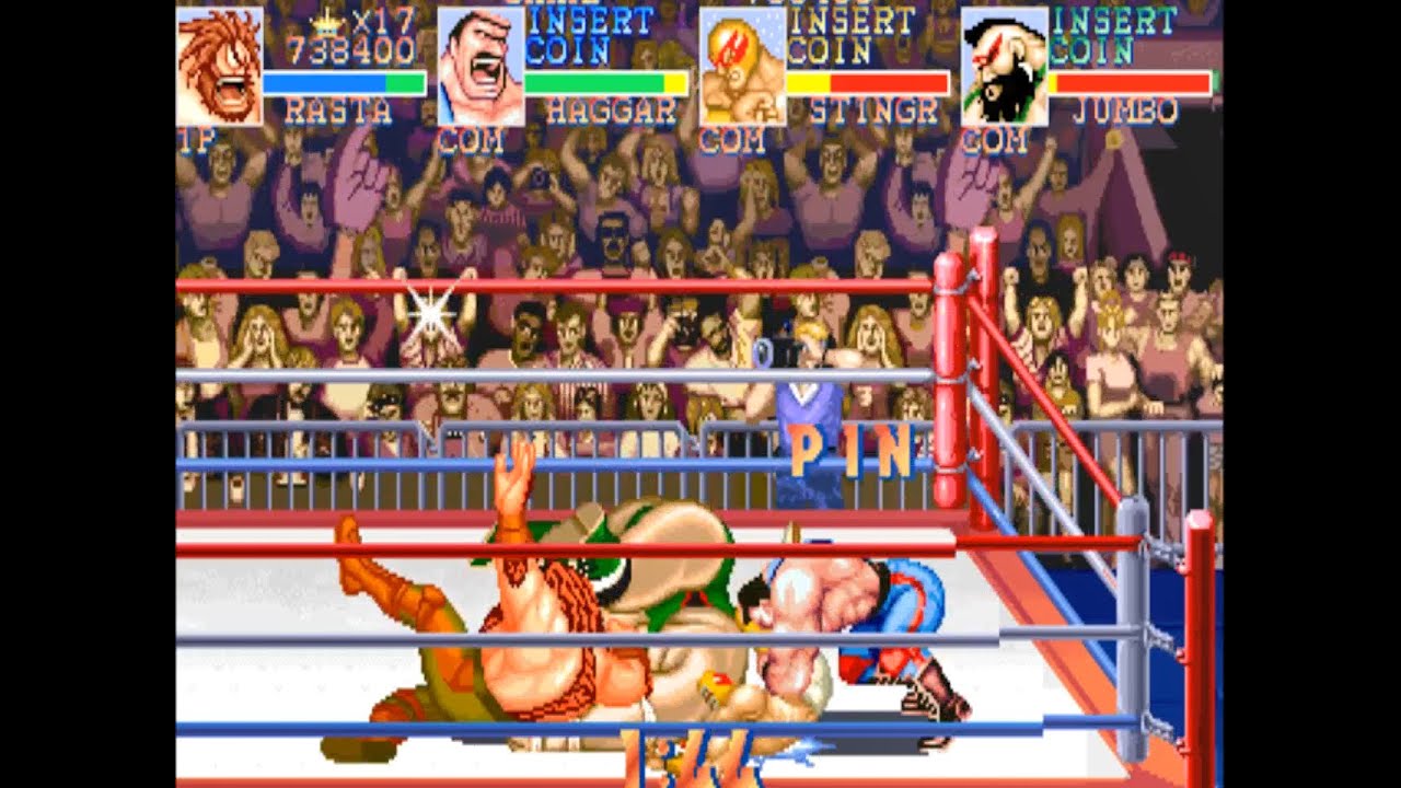 SATURDAY NIGHT SLAM MASTERS ( ARCADE ) THE CYCLON MEN - FULL TAG TEAM GAME PLAY -  NO LOSS MATCHES