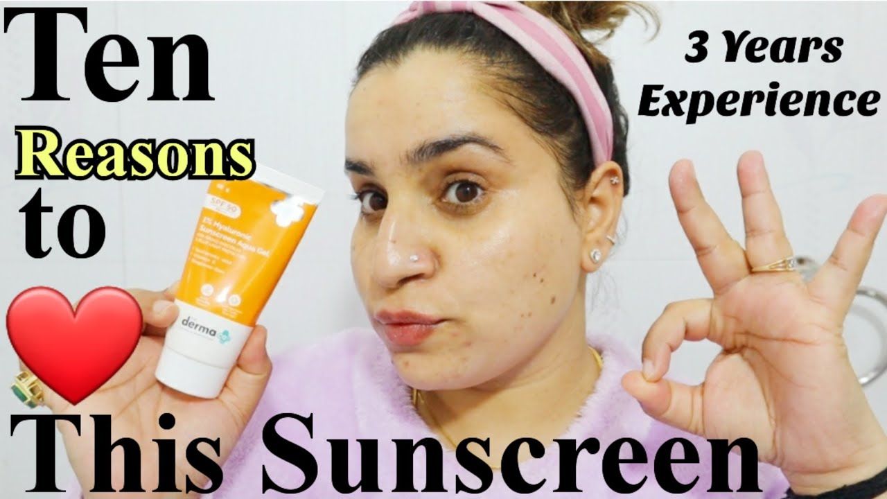 Derma co 1% Hyaluronic Acid Aqua Gel Sunscreen | My 3 Year of Experience