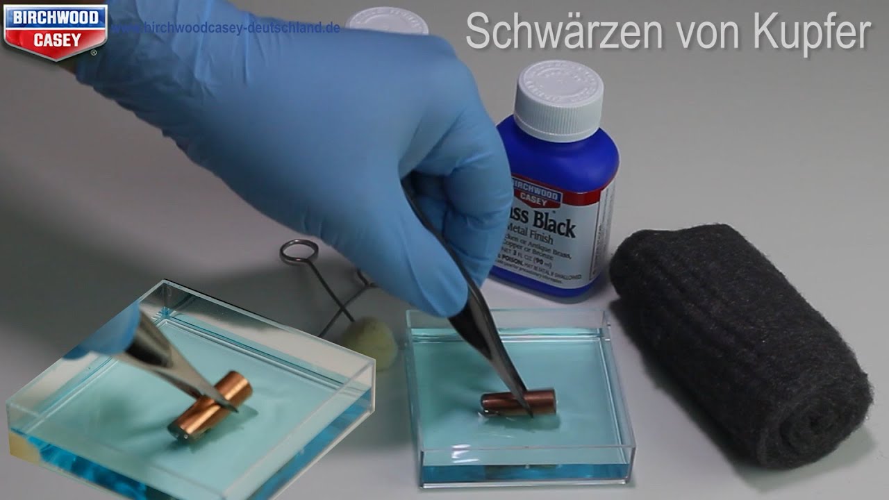 Kupfer schwarz färben - Schwärzen - Brass Black Brünierung