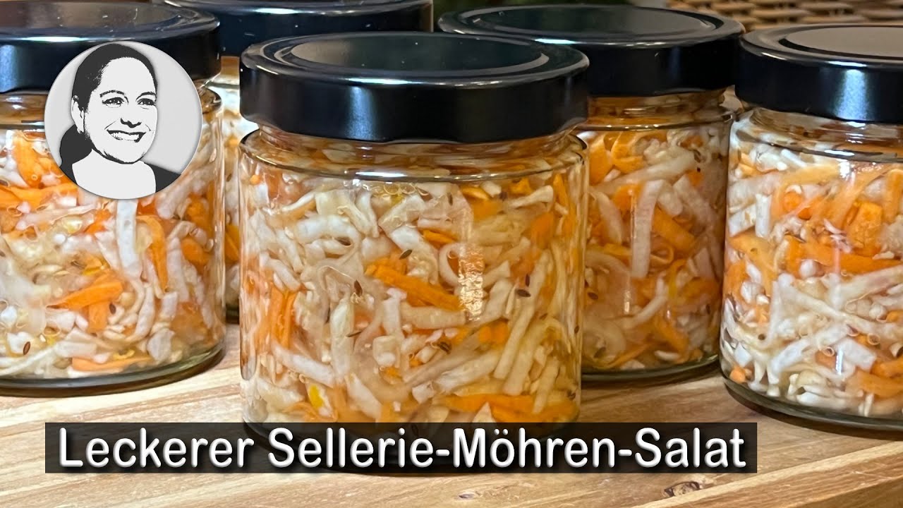 Sellerie Möhren Salat im Glas. 😋 Plus Test: Einkochen oder nicht? Bemerkenswertem Ergebnis! 🎉😉