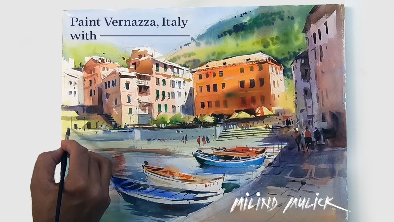 Vernazza - Demo by Milind Mulick | Watercolor Painting | Watercolor Drawing