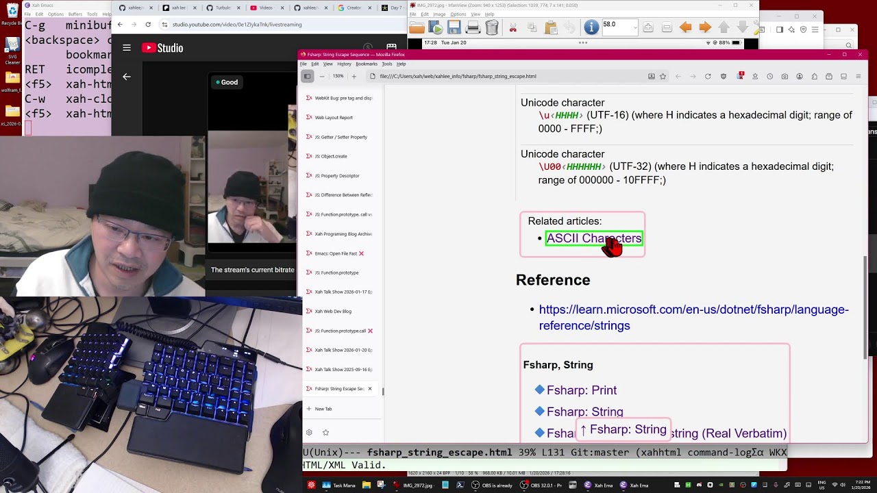 Xah Talk Show 2026-01-20 Ep747 random. fsharp, explore.