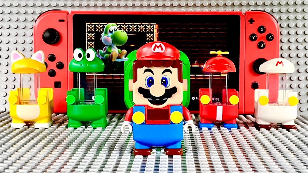Lego Mario примеряет все свои костюмы и входит в Nintendo Switch, чтобы спасти Йоши! #legomario