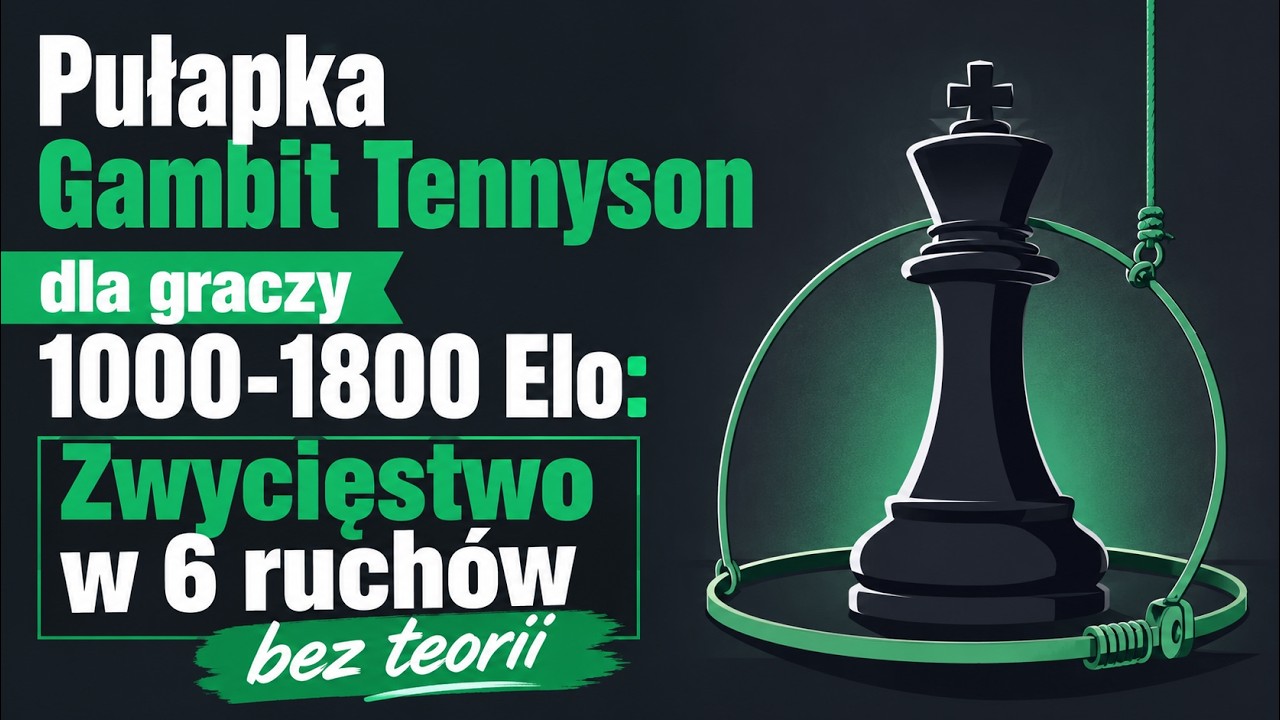 Pułapka Gambit Tennyson dla graczy 1000-1800 Elo: Zwycięstwo w 6 ruch&oacute;w bez teorii