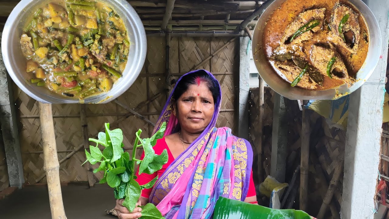 সরষে ইলিশ ও ইলিশের মাথা দিয়ে পুঁই শাকের  ঘ্যেট   রান্না করে খাওয়া দাওয়া করলাম 