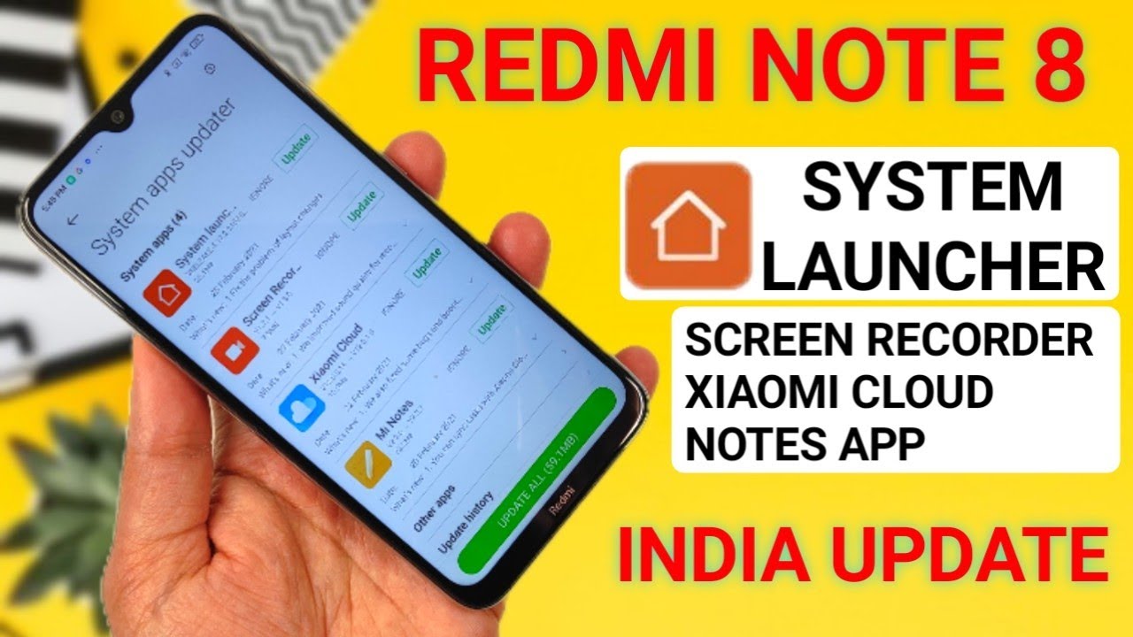 Redmi Note 8 New Update | India Stable OTA System Launcher,  Notes App & Others Redmi Note 8 Update