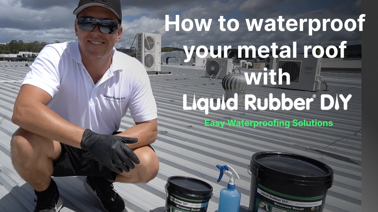 How to waterproof a leaking roof with Liquid Rubber DIY and apply a UV protective Top Coat
