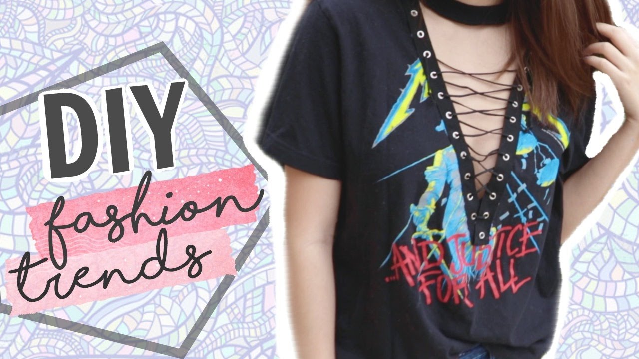 Fashion Trends You Can DIY 2017 | Graphic Lace-up Tee, Cut-off Jeans, & More!