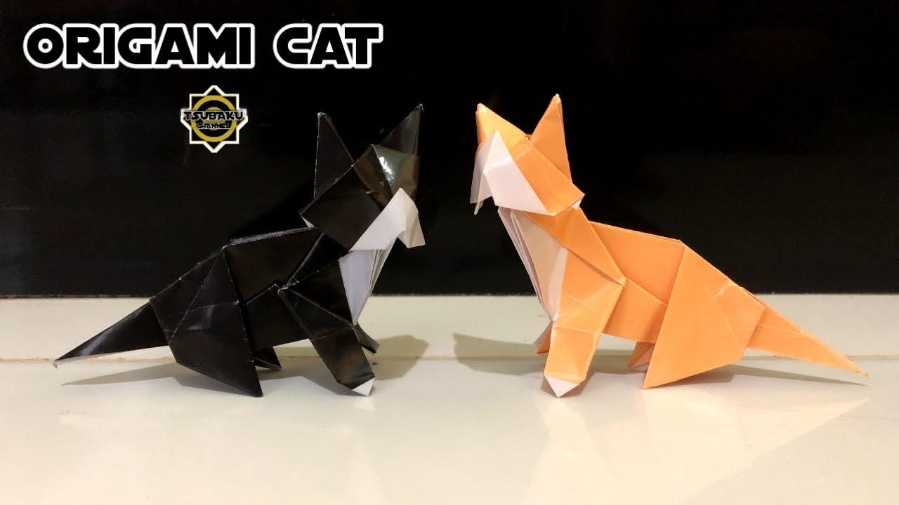 Origami cat | Cat origami easy step by step - Tsubaku Channel