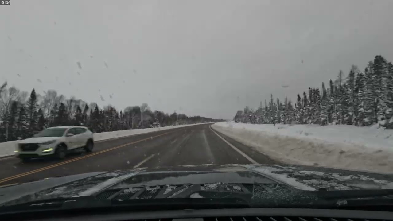 Botwood to Corner Brook in 13 minutes, Jan 2026. GoPro TimeWarp.