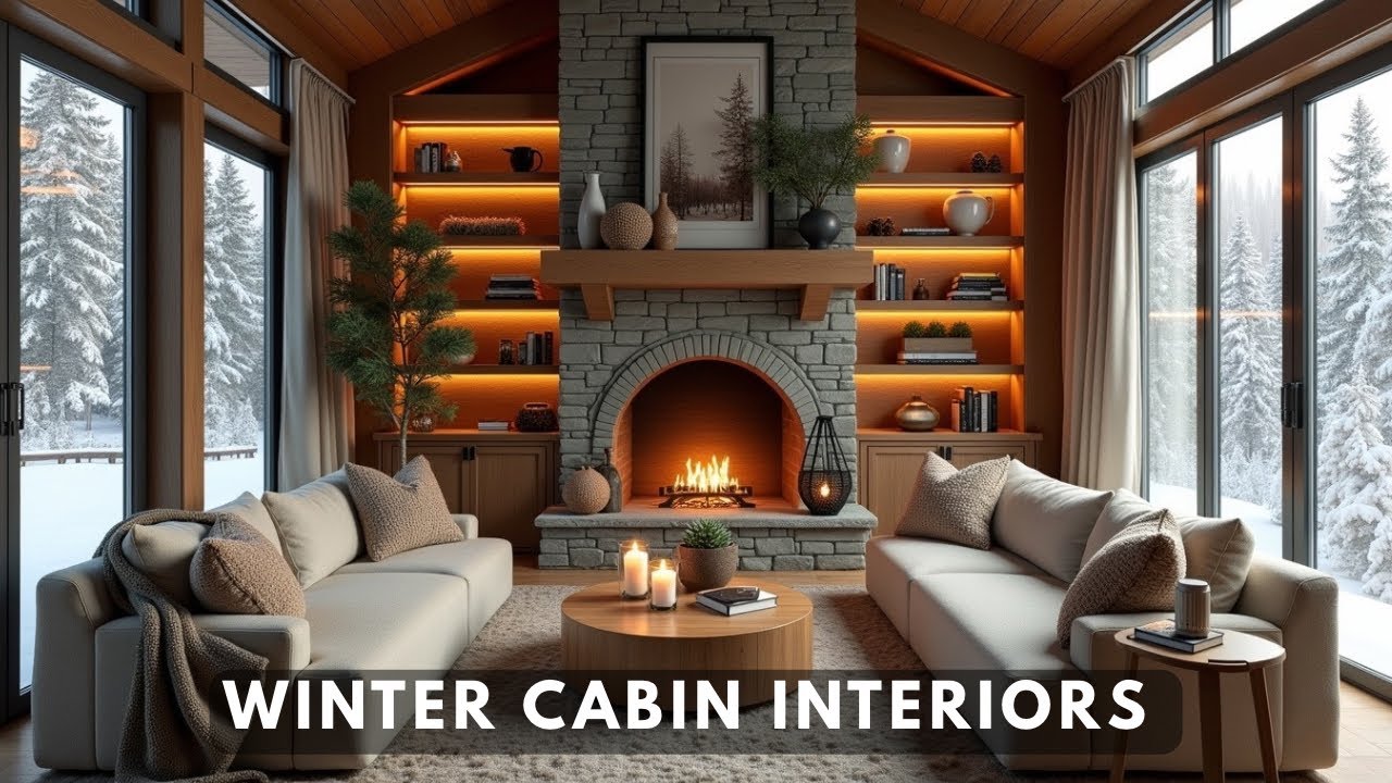 Cozy Winter Cabin Interiors | Warm Rustic Design Inspiration | Designed for Stillness & Comfort