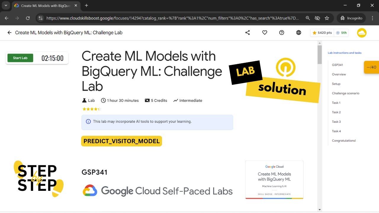[NEW] Create ML Models with BigQuery ML: Challenge Lab [Solution] | GSP341 | Qwiklabs | Visitor