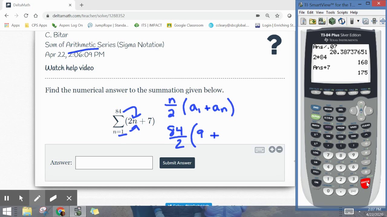 PI 12 Delta Math examples worked out
