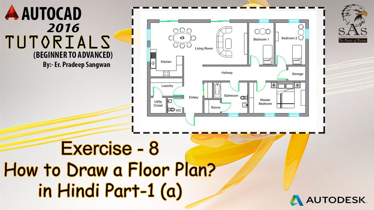 How to draw Floor Plan in Autocad 2D (Simple & Easy 5 Steps) Part-1 (a) | Autocad Tutorials 45
